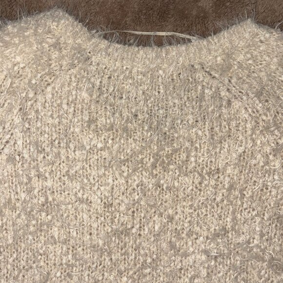EXCELLENT Anthropologie Knitted & Knotted Ivory Fuzzy Snowfrost Sweater XS - Picture 12 of 12